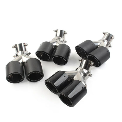 89mm Y Shape Double Exit Exhaust Muffler Tip for Car - Outlet