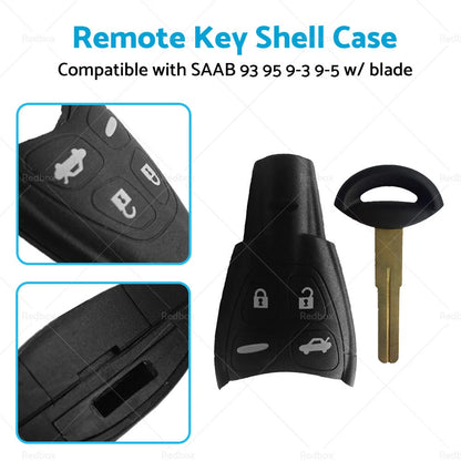 4 Button Remote Key Shell Case for SAAB 93 95 9-3 9-5 (2003-2011)