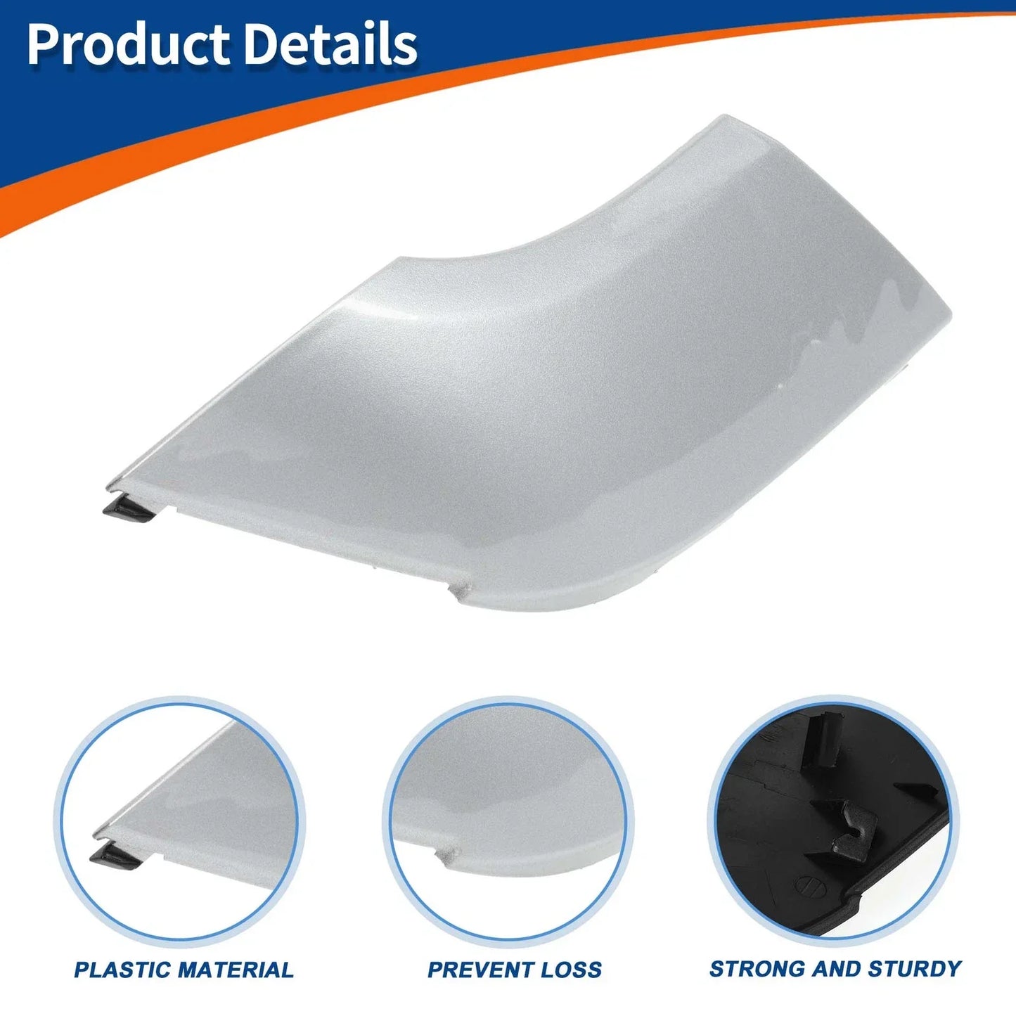 Front Car Bumper Tow Hook Cover for Mercedes-Benz CLS (2012-2018) Silver Tone