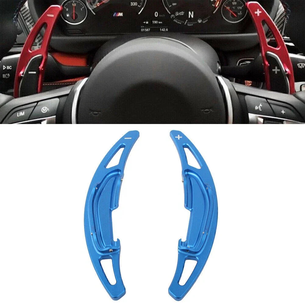 Blue Steering Wheel Shift Paddle Shifter Extension for BMW M2 M3 M4 M5 M6 X5M