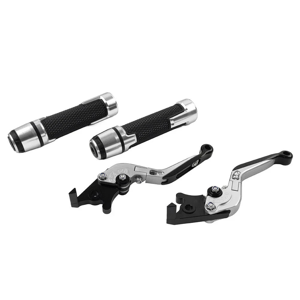 Silver Extendable Brake Clutch Levers & Handlebar Grips for BMW C650GT (2012-2018)