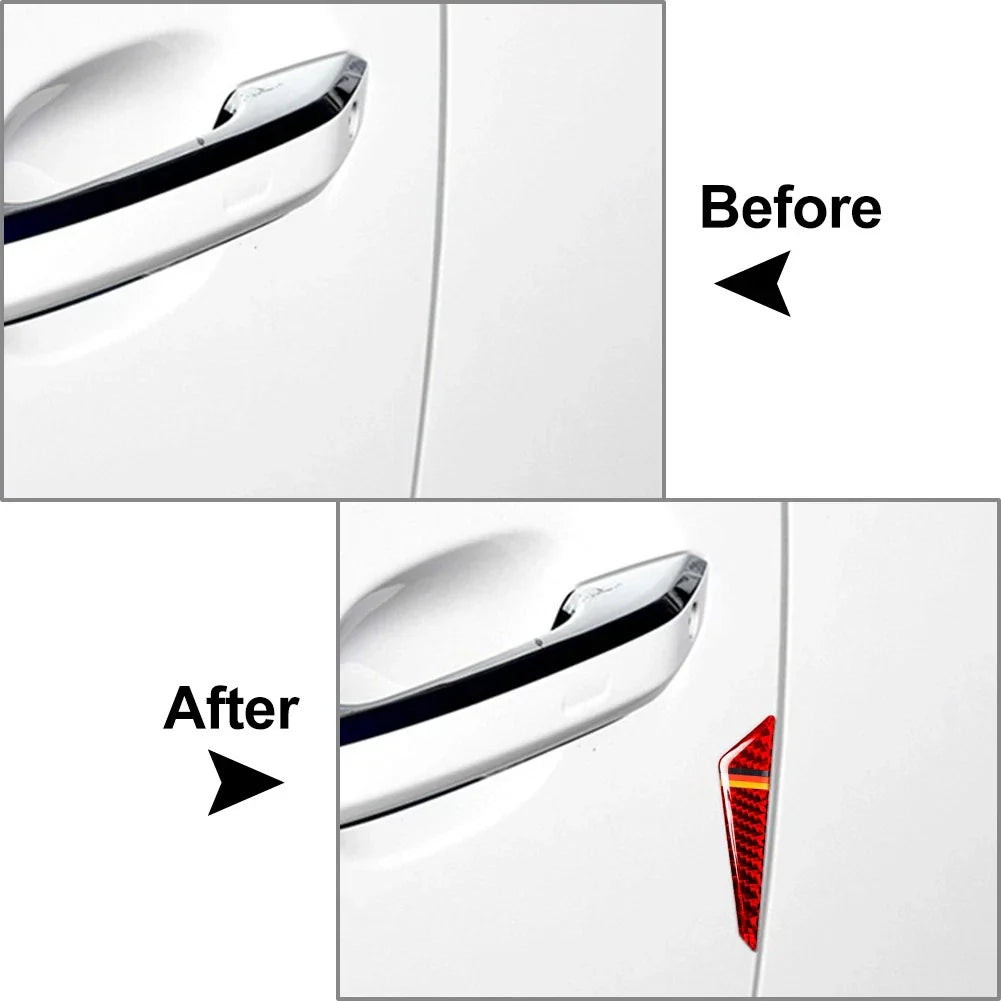 Carbon Fiber Red Universal Door Edge Guards Trim (Fits Most Vehicles)