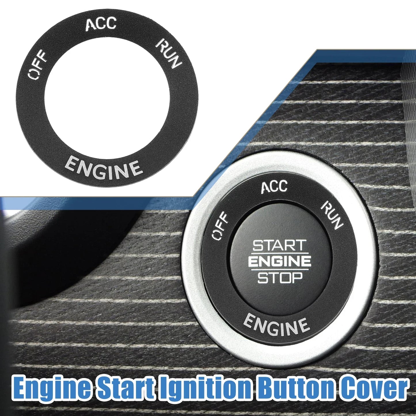 Engine Start Button Sticker for Dodge Charger Challenger Aluminum Alloy Black