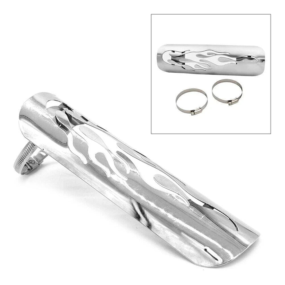 Universal Silver Exhaust Muffler Pipe Heat Shield Cover for Motorcycle