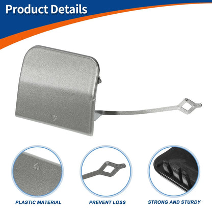 Rear Tow Hook Cover for Mercedes-Benz (2017-2023) Silver Tone