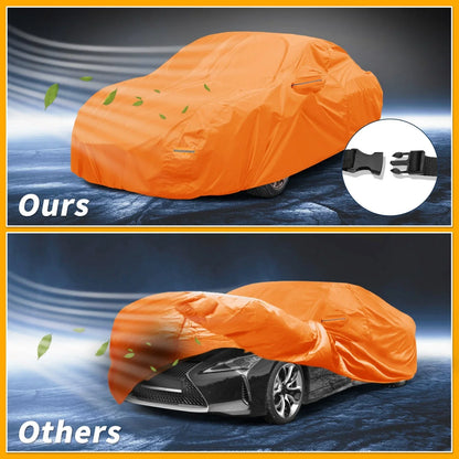 Waterproof All Weather Car Cover for Lexus LC (2018-2023) - Orange 210D-PU