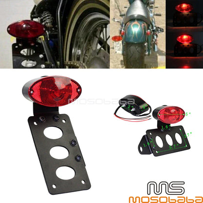 3/4" Axles Custom License Plate Bracket Integrated Brake Tail Light for Harley