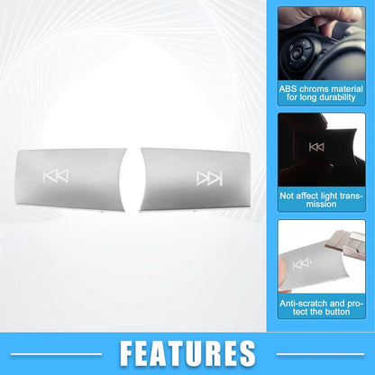 Multimedia Radio Button Cover Sticker for Mercedes-Benz  - 2 x ABS Silver Tone