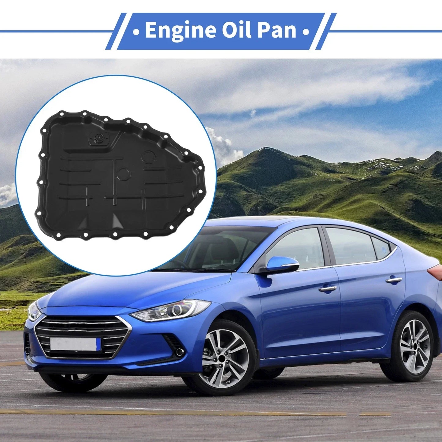 Engine Oil Pan for Hyundai Elantra 2007-2012 Aluminum Alloy Black