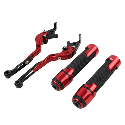 Red Extendable Brake Clutch Levers Grips Set for BMW G310R G310GS (2017-2023)