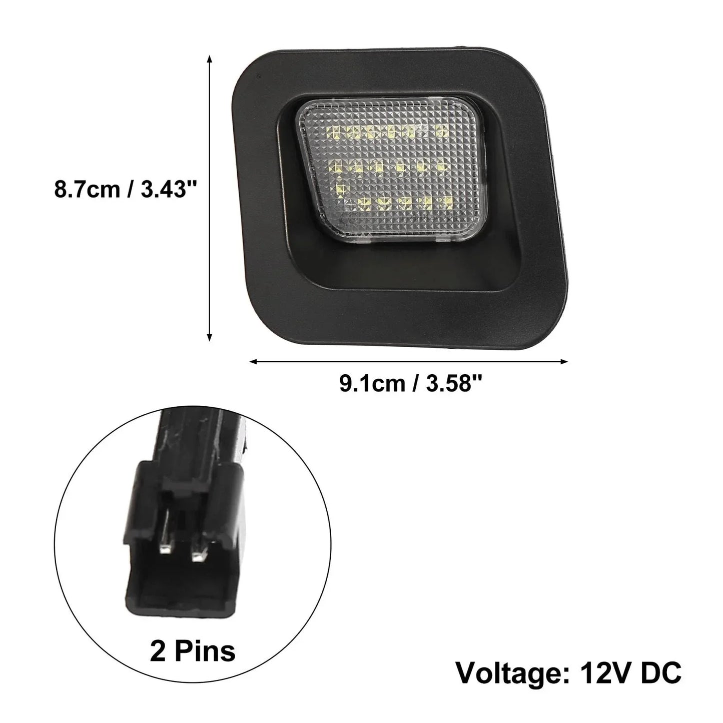 LED License Plate Light Lamp Assembly for Dodge Ram 1500 2500 3500 (2002-2023)