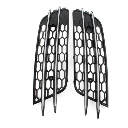 Front Bumper Honeycomb Mesh Fog Light Grille Cover for Audi A6 C7 (2012-2018)
