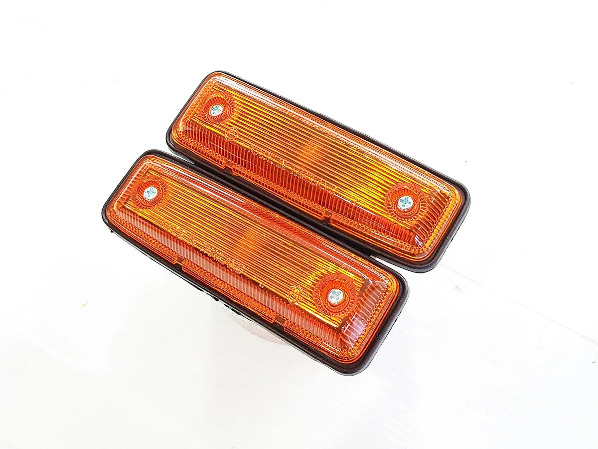 Front Bumper Blinkers Lamps Amber for Toyota Hilux Ute (1978-1983)