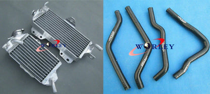 Aluminum Radiator + Blue Hoses for Kawasaki KX125 KX 125 (1990-1991)
