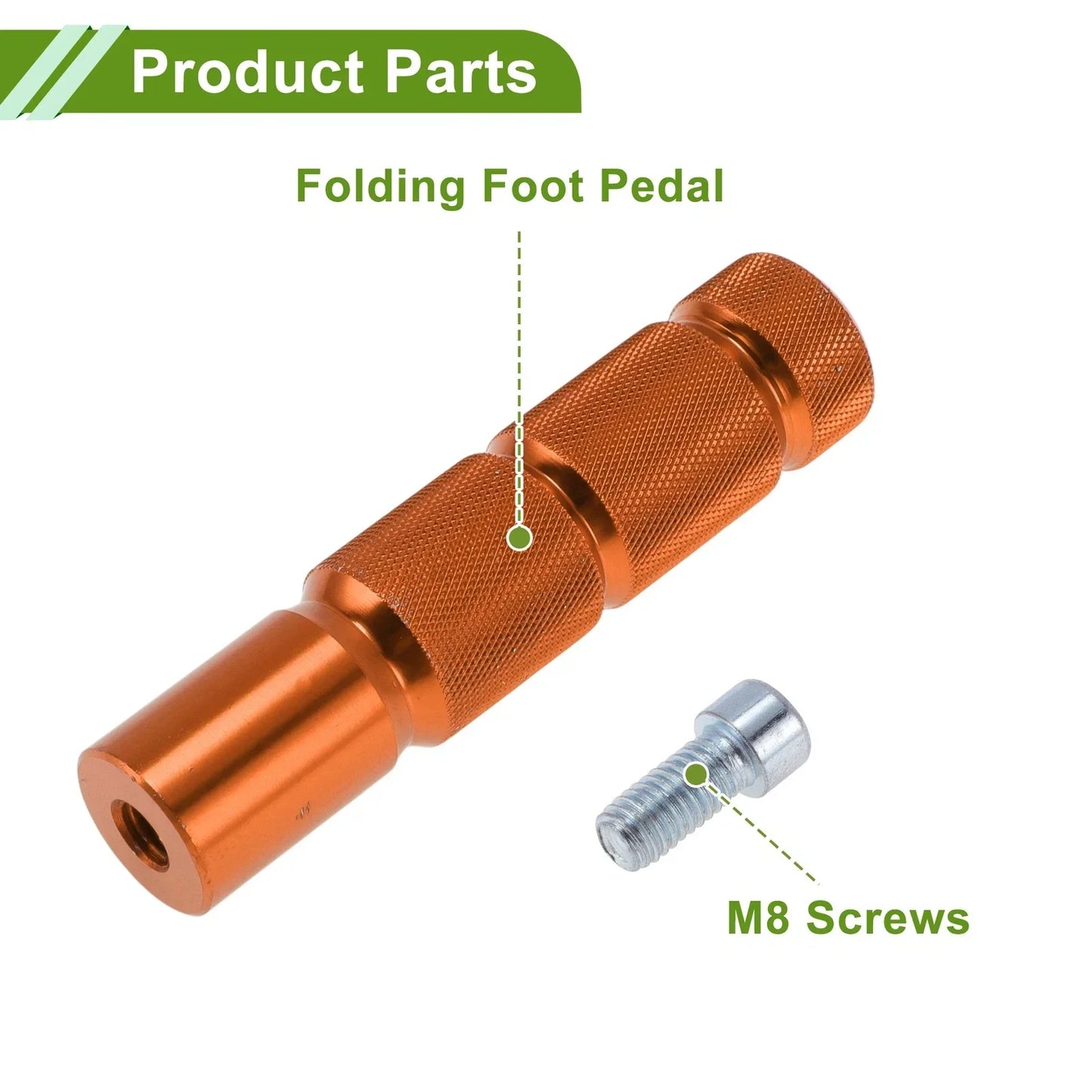 Motorcycle Foot Pegs for Honda Grom MSX125 Aluminum Alloy Orange (2013-2023)