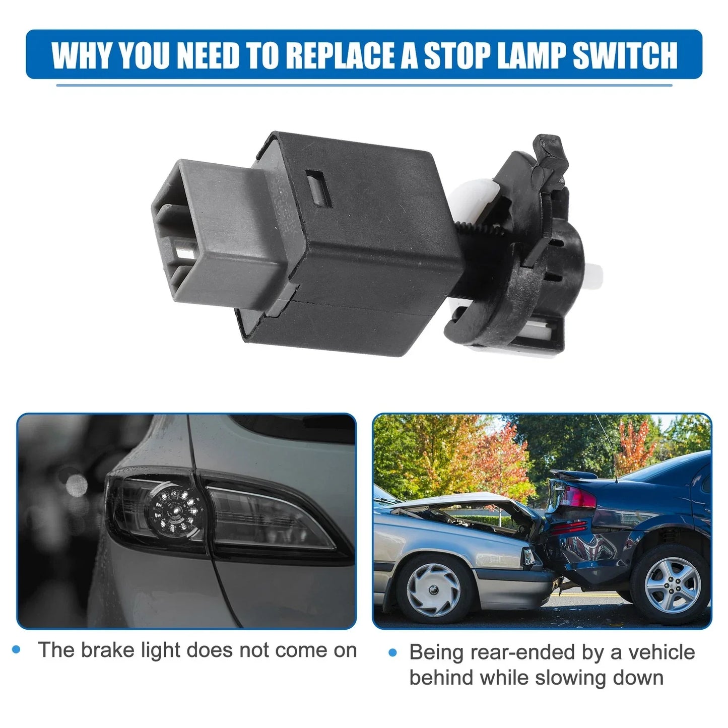 Stop Lamp Switch for Hyundai Elantra 2014-2020 - Plastic Metal Black White Gray