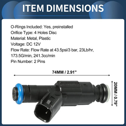 Fuel Injector 6 x Pcs for Dodge Ram 1500 5.2L (2000-2001)