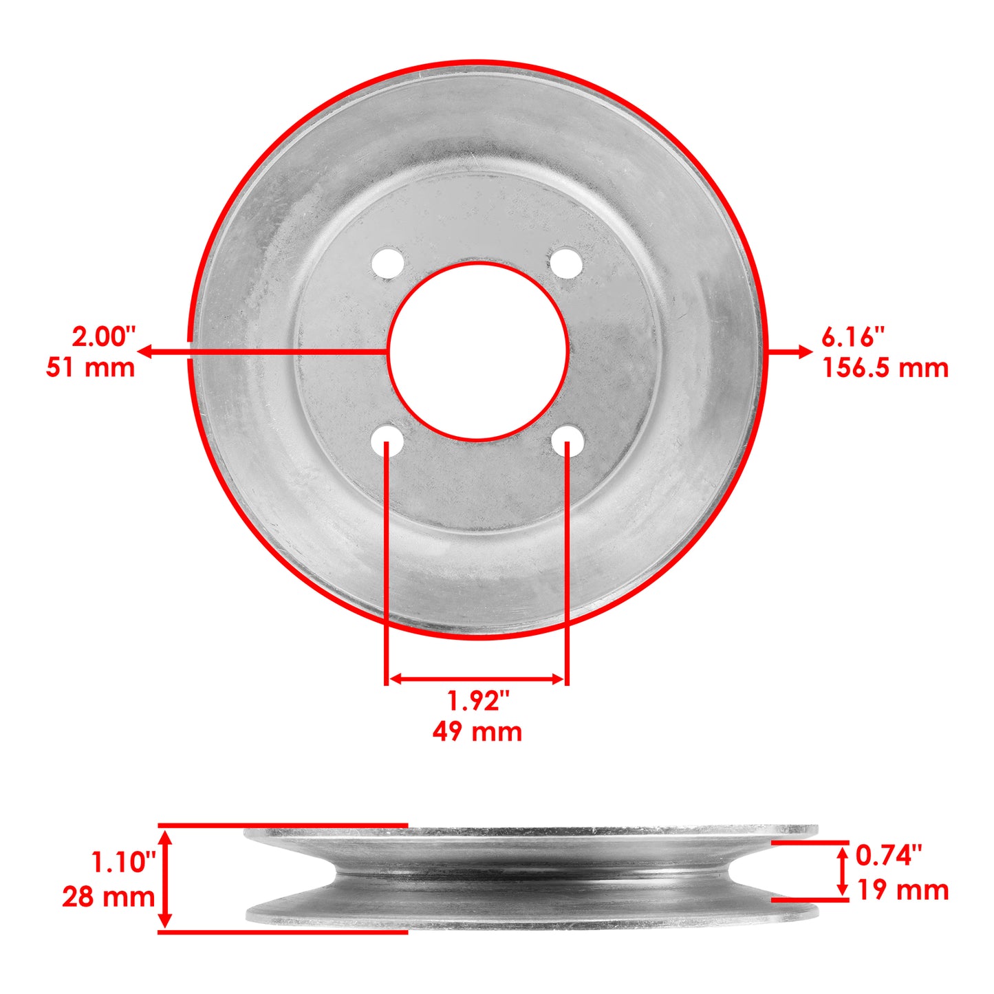 Deck Pulley 48 Inch Replacement for John Deere Z510 Z710 Z810 Z820 (2005–2008)