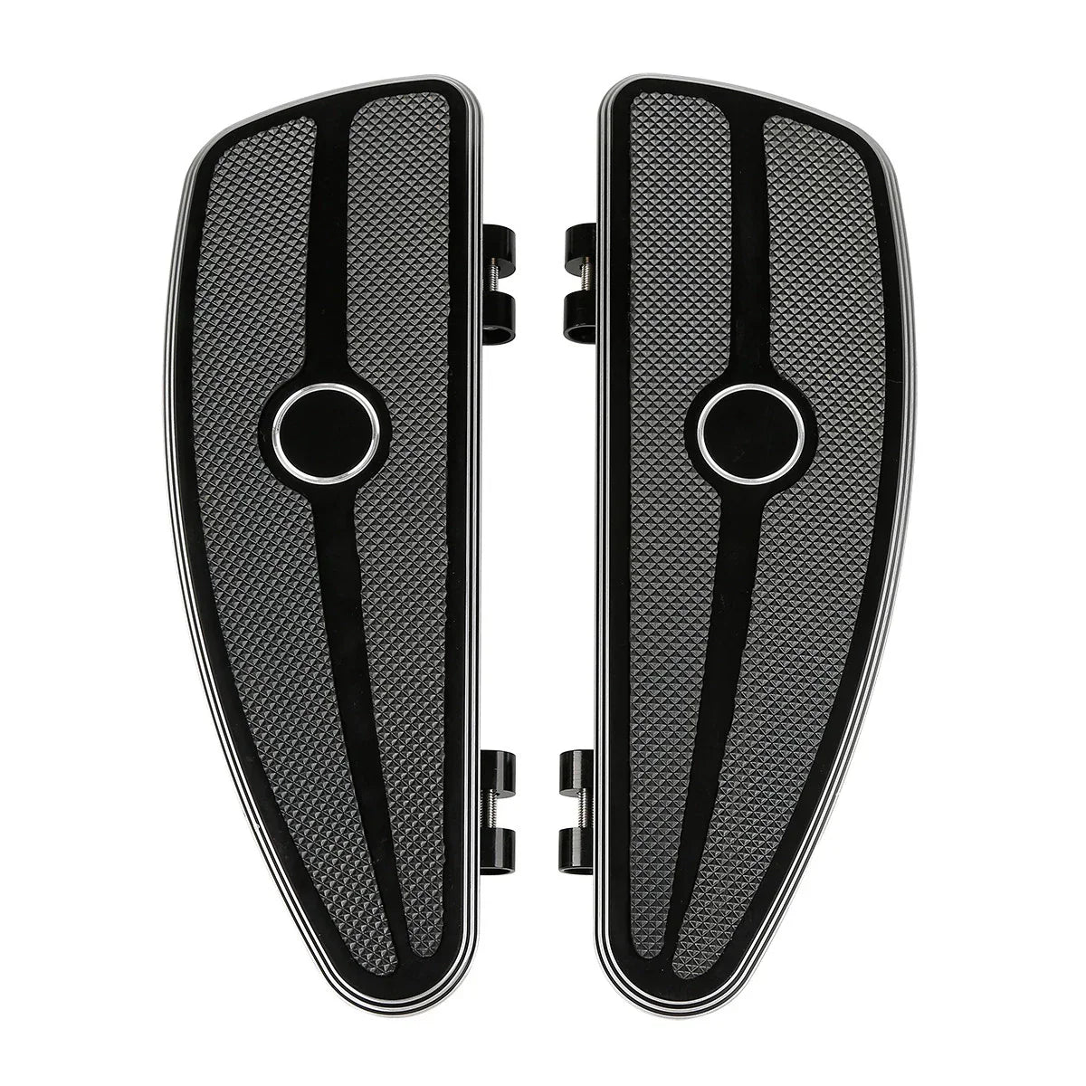 Black Half-Shield Rider Floorboards Mount Bracket for Harley Touring (2014-24)