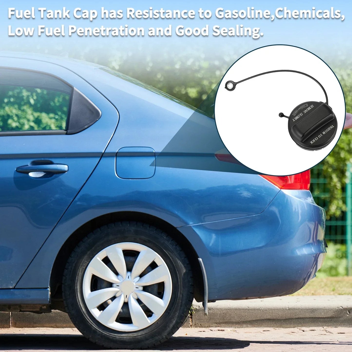 Gas Fuel Cap for Honda Odyssey (2005-2010) - Fuel Filler Cap in Black/White
