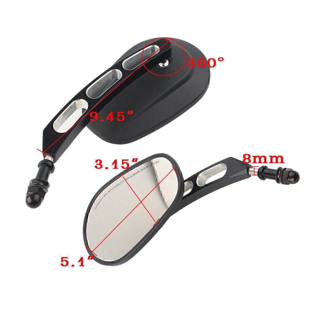 Matte Black Rearview Side Mirror for Harley Sportster 883, Softail, Dyna (2004-2023)