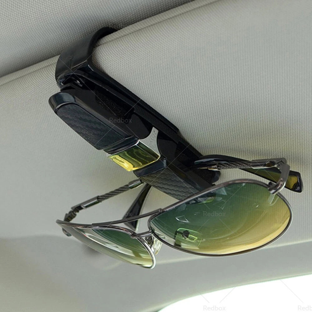 Car Glasses Holder Clip Case for Sunglasses Eyeglasses Ticket Card