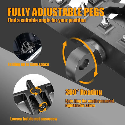 Wide Foot Pegs MX Style Floorboard for Harley Touring Sportster Softail Dyna
