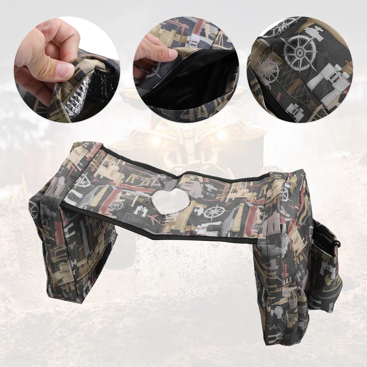 ATV UTV Saddlebags 2 x Cargo Pouch Storage Bags for Motorcycle Fuel Tank