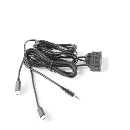 Dual Type-C to USB & RCA Audio Input AUX Port Panel Cable Adapter for Car