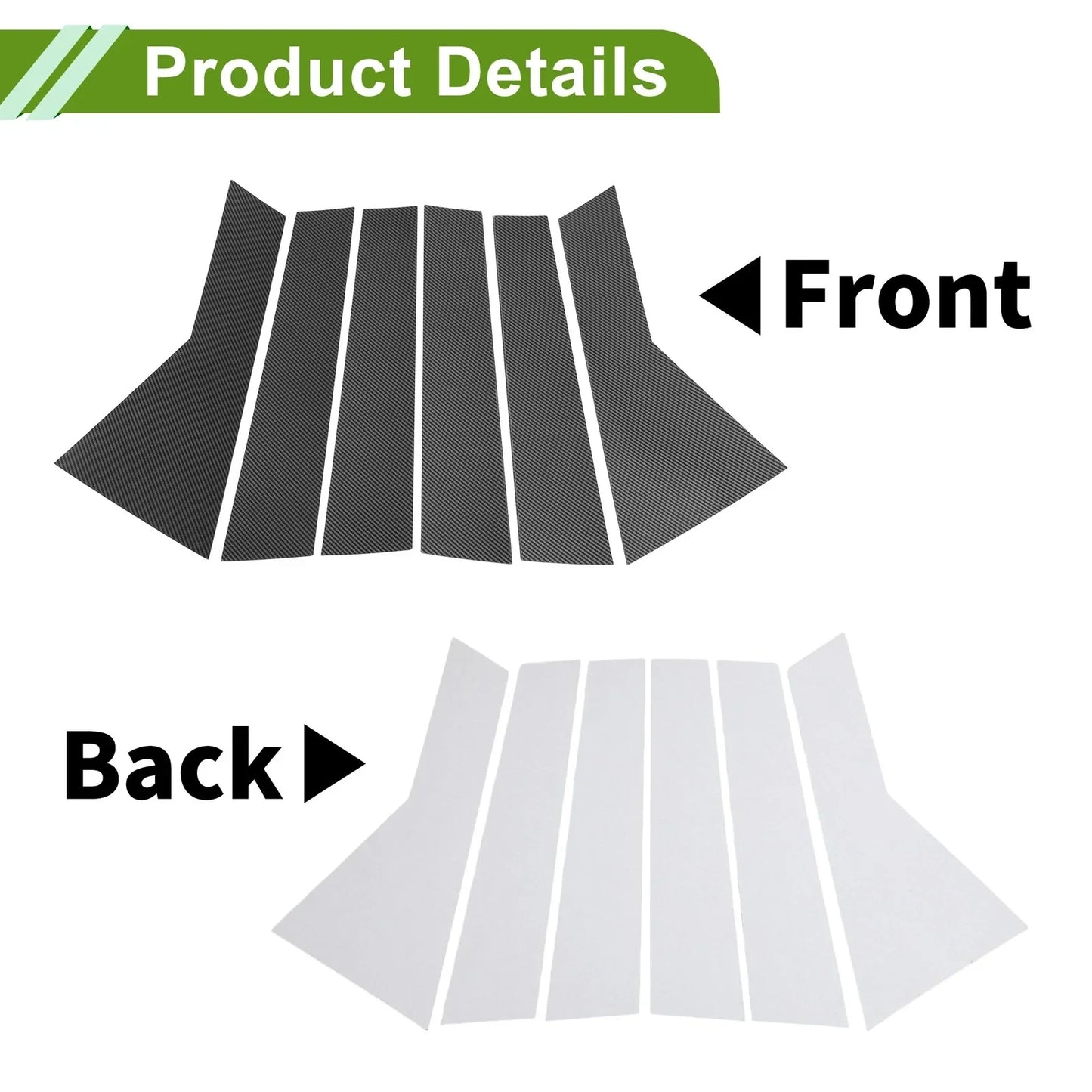 6 Pcs Carbon Fiber Pillar Window Trim for Chevy Captiva (2019-2023)