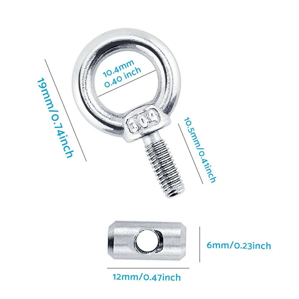 8 x Awning Rail Stoppers Screws for Boat RV Caravan Stainless Steel