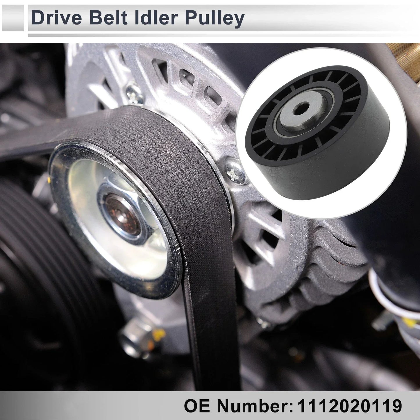Drive Belt Idler Pulley for Mercedes-Benz C-Class (1995-2002) Black 1 x Pc