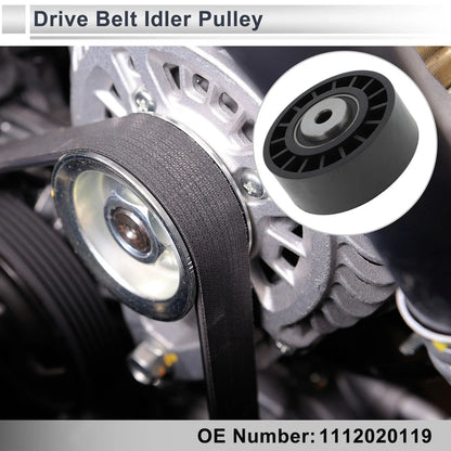 Drive Belt Idler Pulley for Mercedes-Benz C-Class (1995-2002) Black 1 x Pc