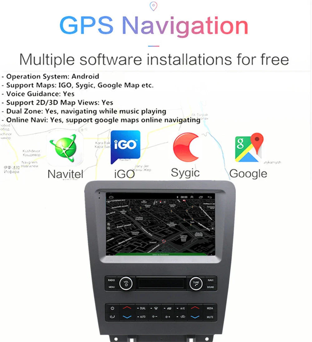 9" Carplay Stereo Radio GPS Navigation Head Unit for 2010-2014 Ford Mustang