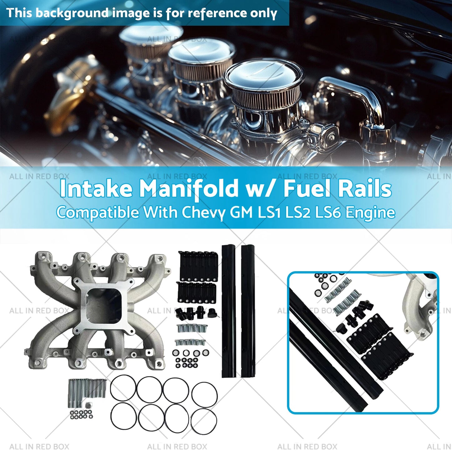 Intake Manifold w/ Fuel Rail for Chevy GM LS1 LS2 LS6 Engine (2001-2009)