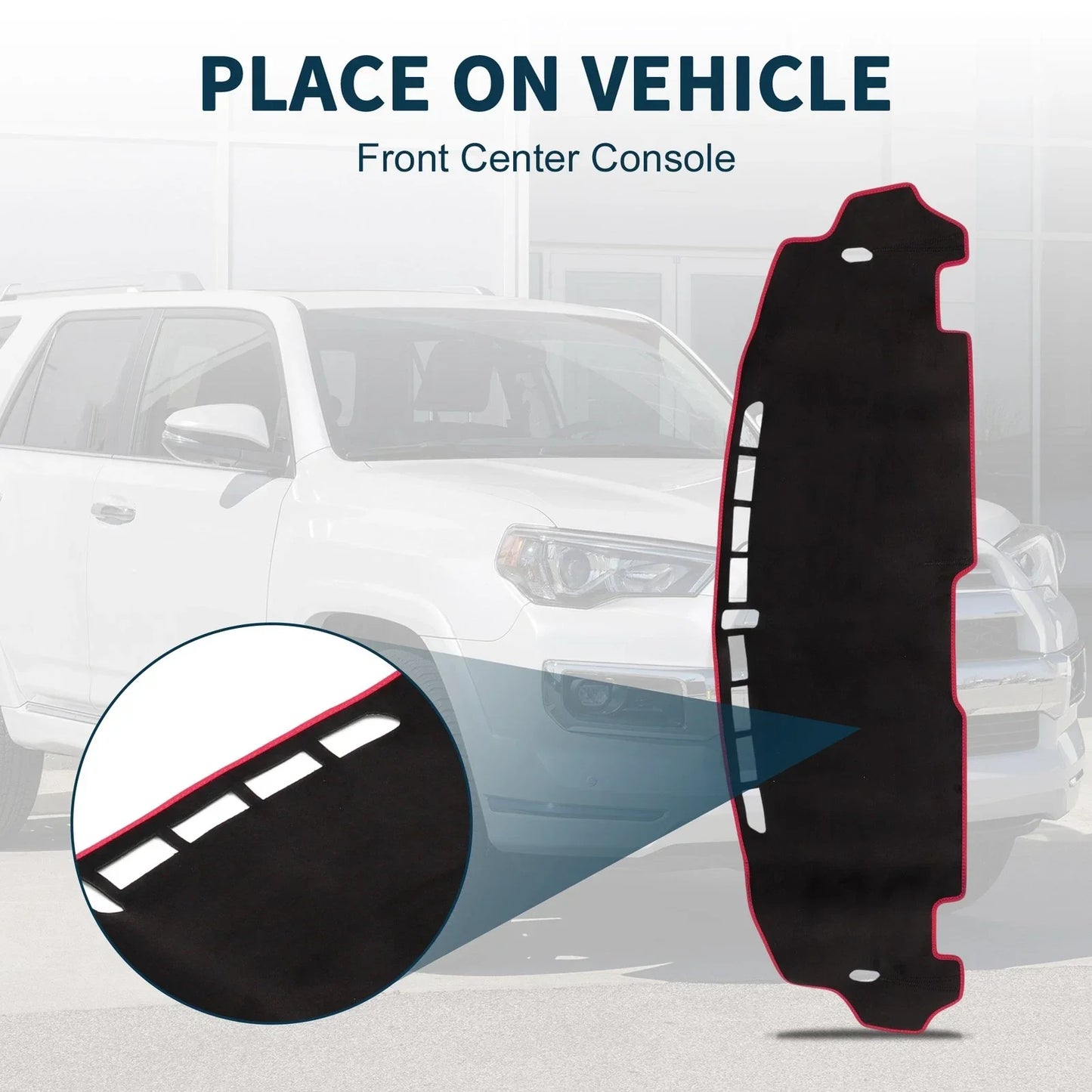 Dashboard Cover Mat for Honda N-BOX/N-BOX Custom JF5/JF6 Black Red (2011-2023)