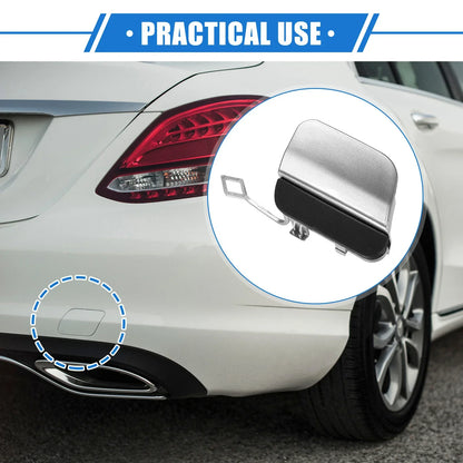 Car Rear Bumper Tow Hook Cap for Mercedes-Benz E450 (2019-2020) Silver Tone