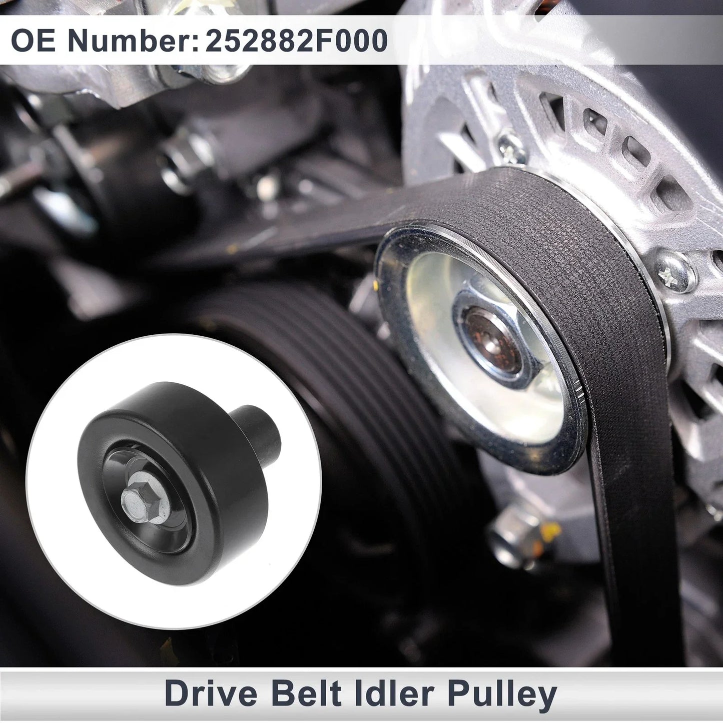 Drive Belt Idler Pulley for Hyundai Santa Fe (2010-2020) 1 x Pulley