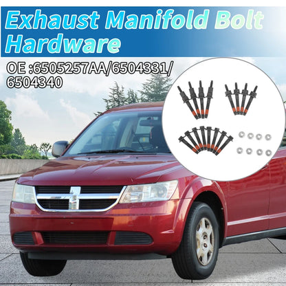 Exhaust Manifold Stud Bolt Nut Kit 24 x for Dodge Jeep
