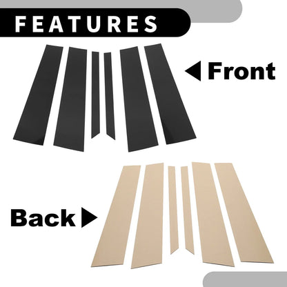 6 x Car Pillar Window Trim Covers for Mercedes-Benz M-Class (2006-2011) Black