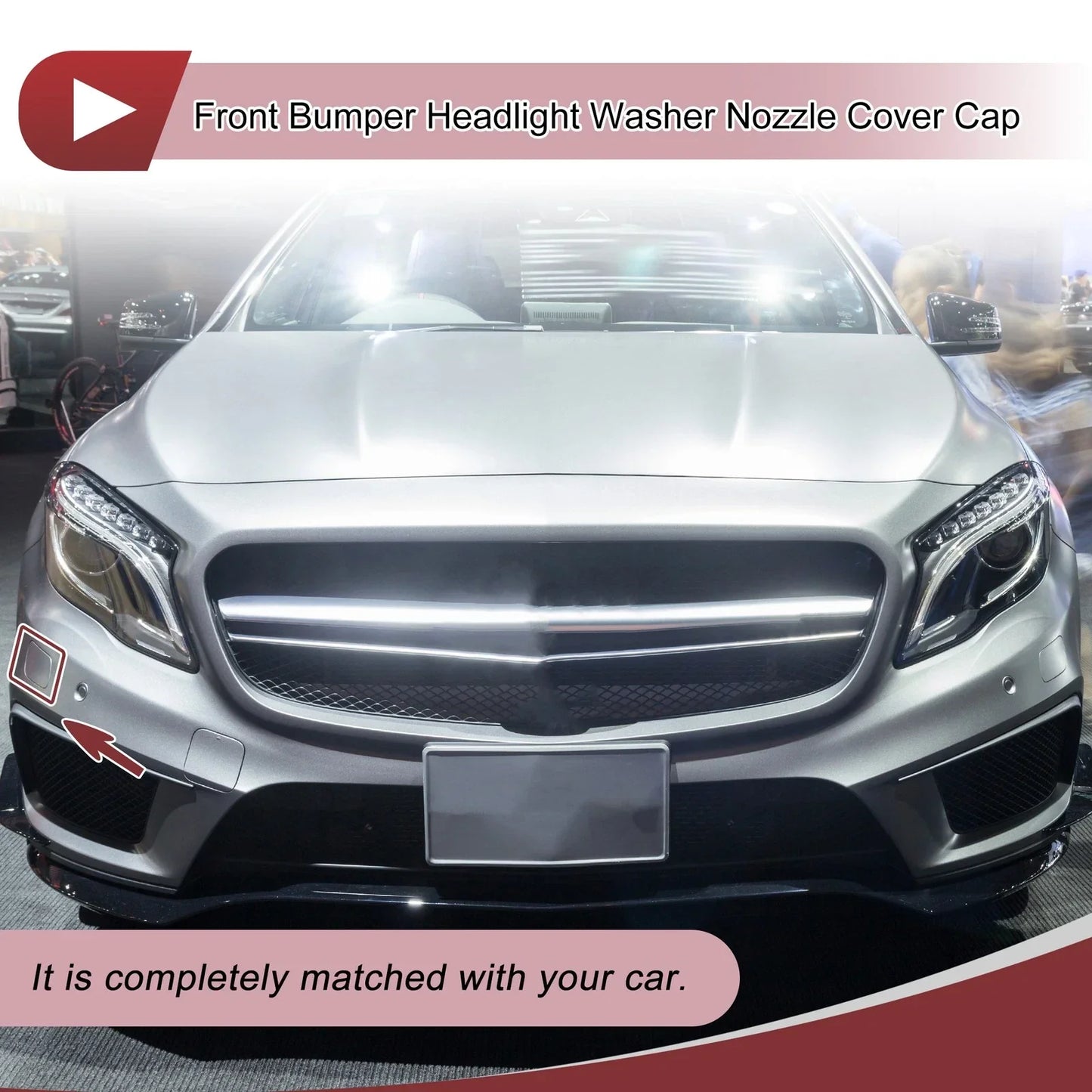 Front Right Washer Nozzle Cover for Mercedes-Benz GLA45 AMG 2015-2019 Red