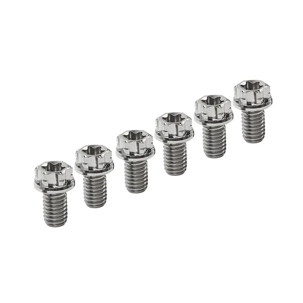 6pcs M8x15mm Titanium Torx Head Flange Bolts for Motorcycle Bike