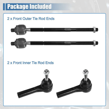 4 x Auto Front Inner Outer Tie Rod End Links Suspension for Dodge Caravan