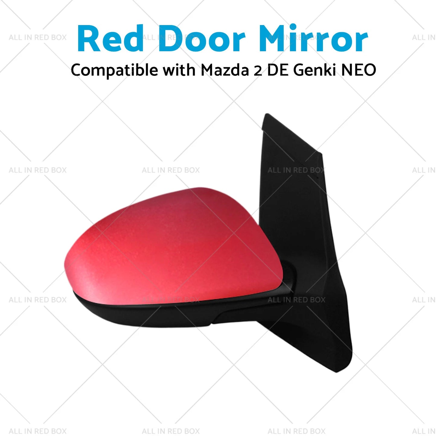 Left Side Red Door Mirror for Mazda 2 (2007-2014)