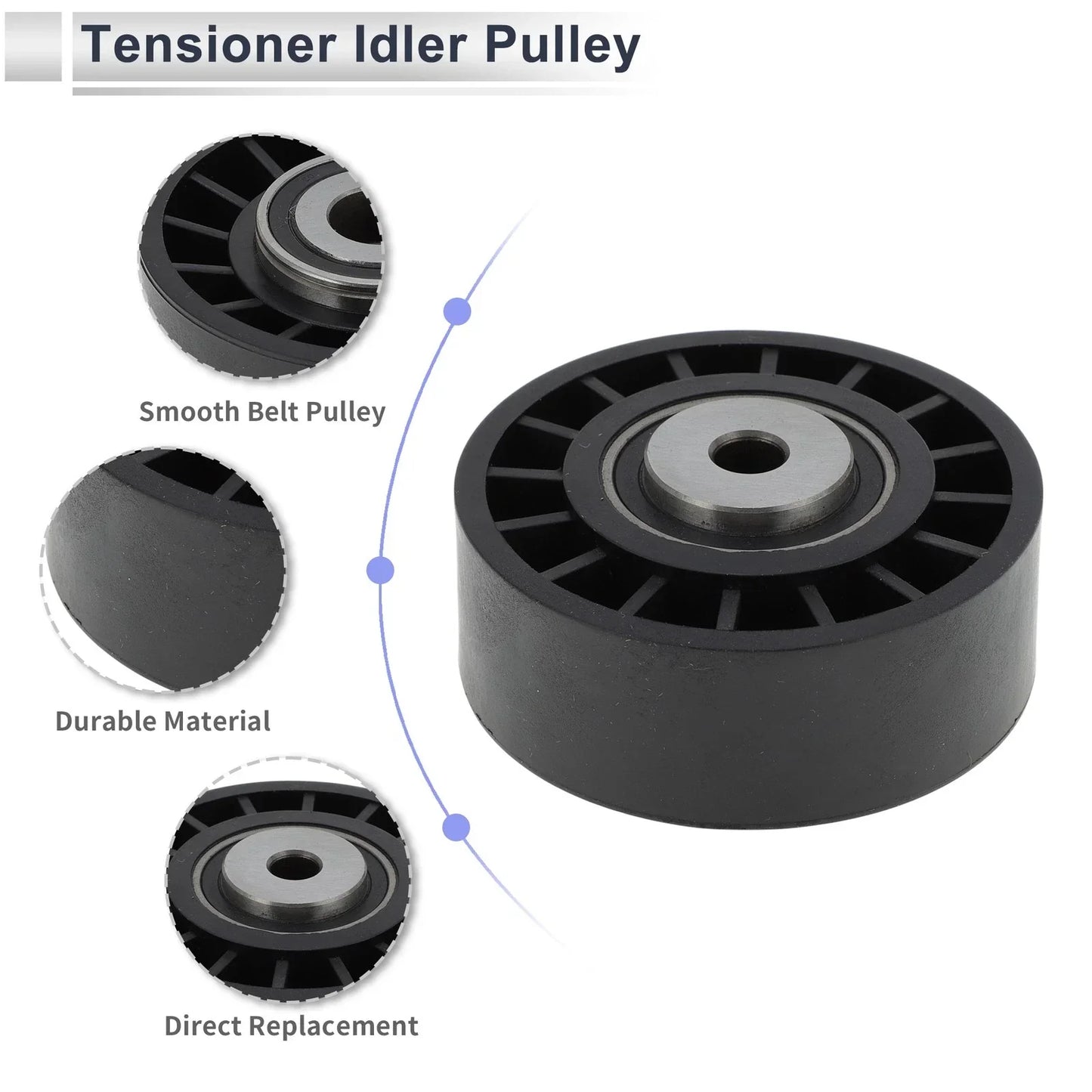 Drive Belt Idler Pulley for Mercedes-Benz C-Class (1995-2002) Black 1 x Pc