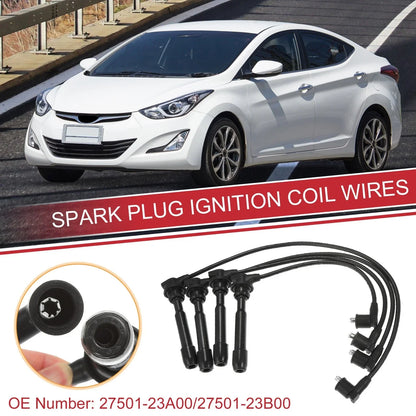 4 x Spark Plug Wire Ignition Coil Cables for Hyundai Elantra (2001-2006)