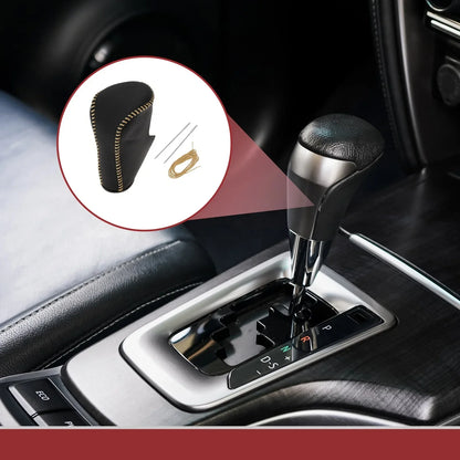 Gear Shift Knob Cover for Honda Accord 2008-2012 Black Yellow Leather