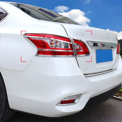 ABS Chrome Tail Light Frame Cover for Nissan Sentra (2013-2018)