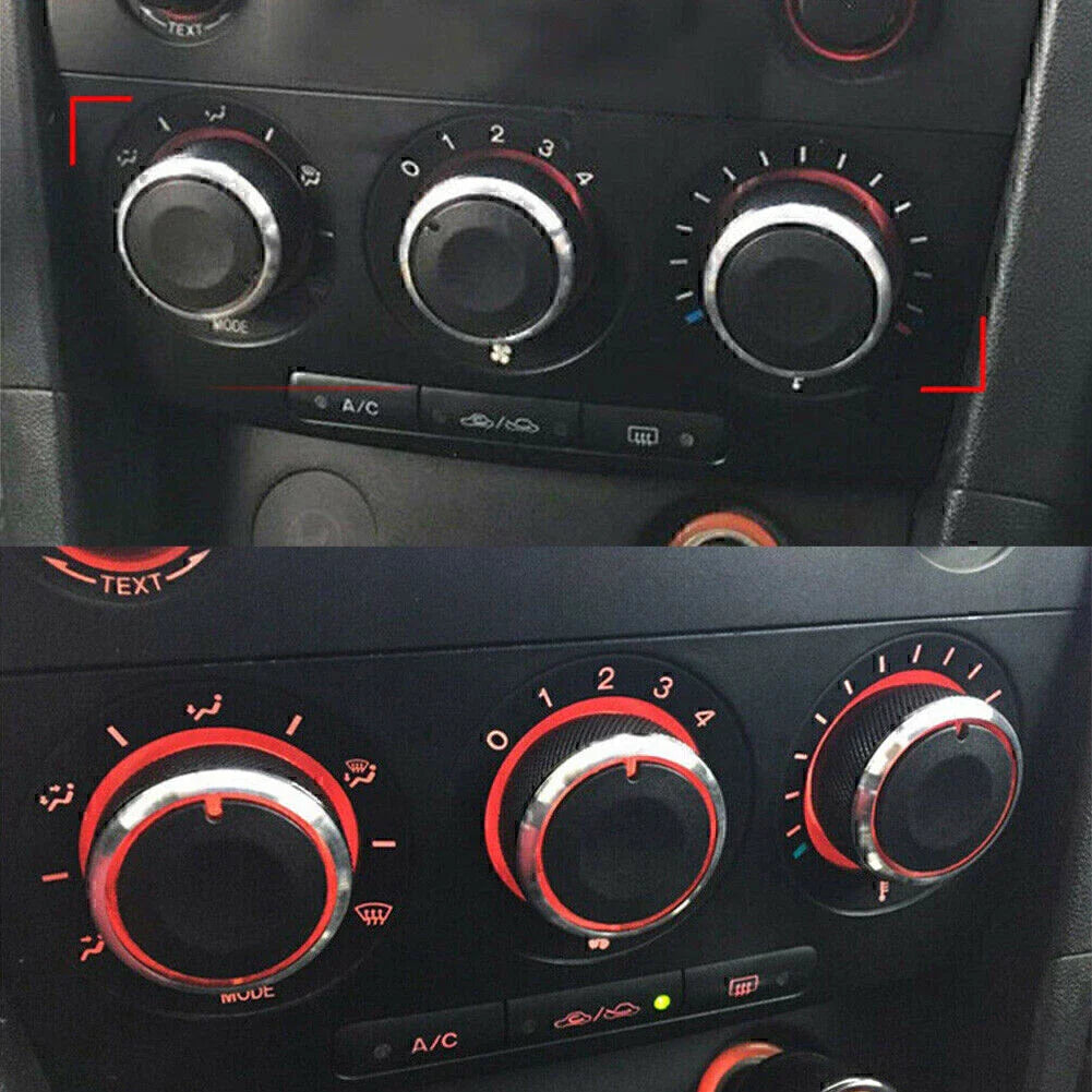 3 x A/C Control Switch Knob Covers for Mazda 3 M3 (2004-2009)