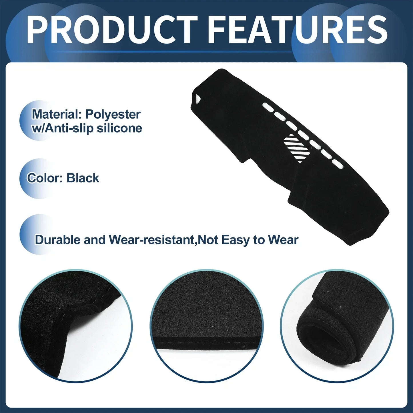 Dashboard Cover Mat for Lexus IS350 2005-2013 Sun Protector Pad Black 1 Set